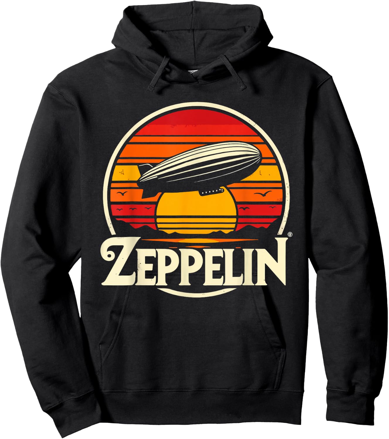 Retro Zeppelin Vintage Dirigible Airship 70s 80s Zepelin Hoodie - Hoodie | Black