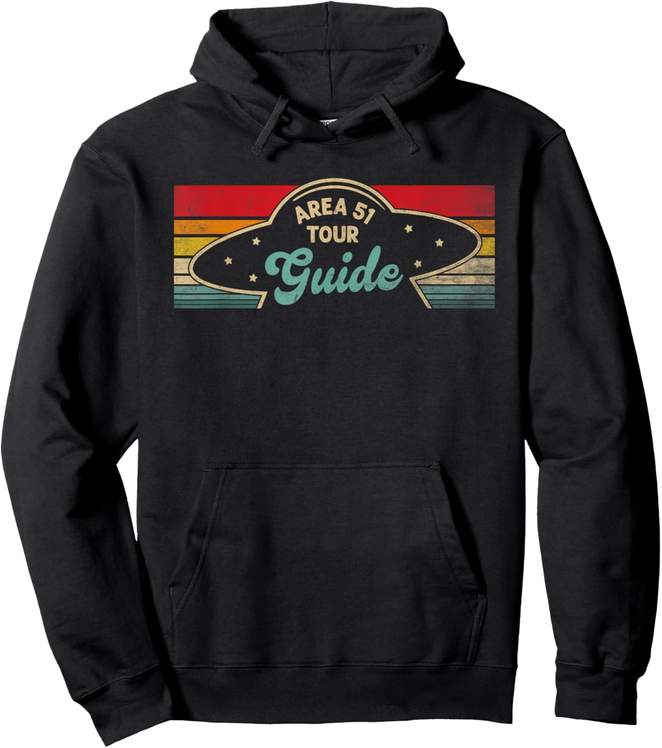 Area 51 Tour Guide UFO Abduction Retro Alien Flying Saucer Hoodie - Hoodie | Black