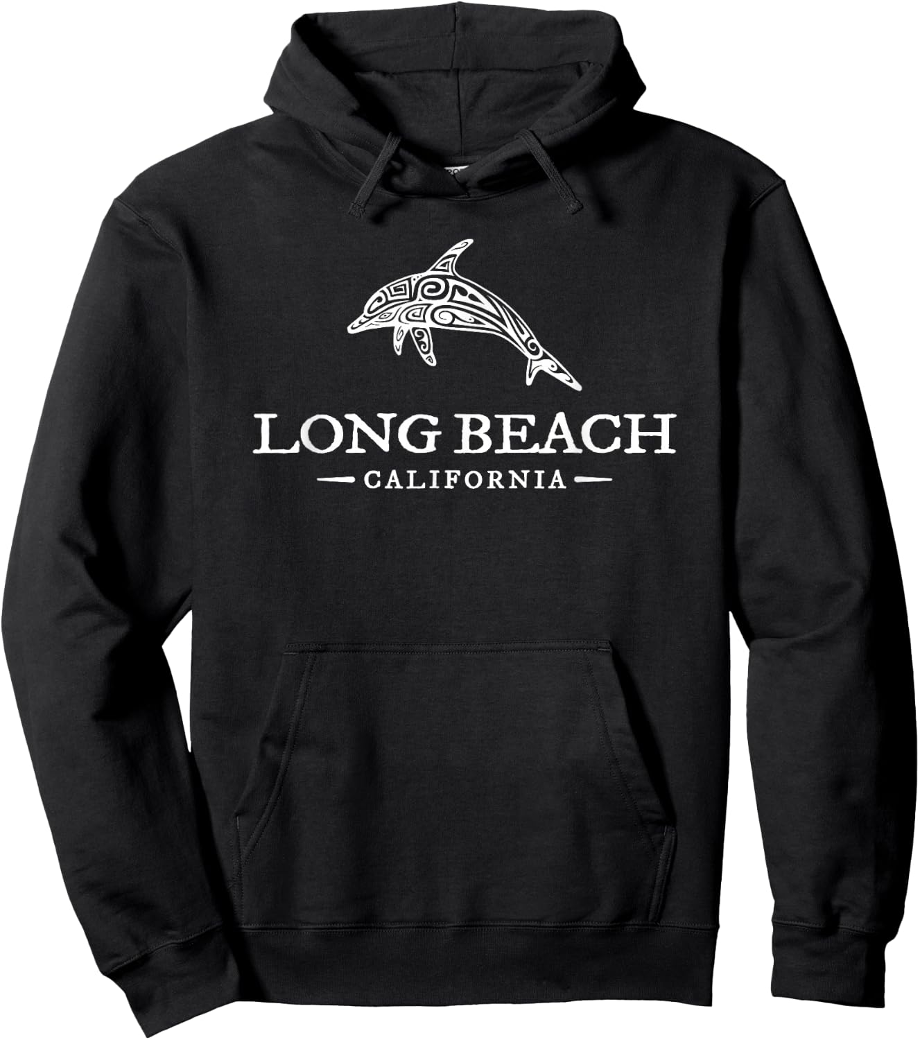 Long Beach California Dolphin Travel Vacation Souvenir Hoodie - Hoodie | Black
