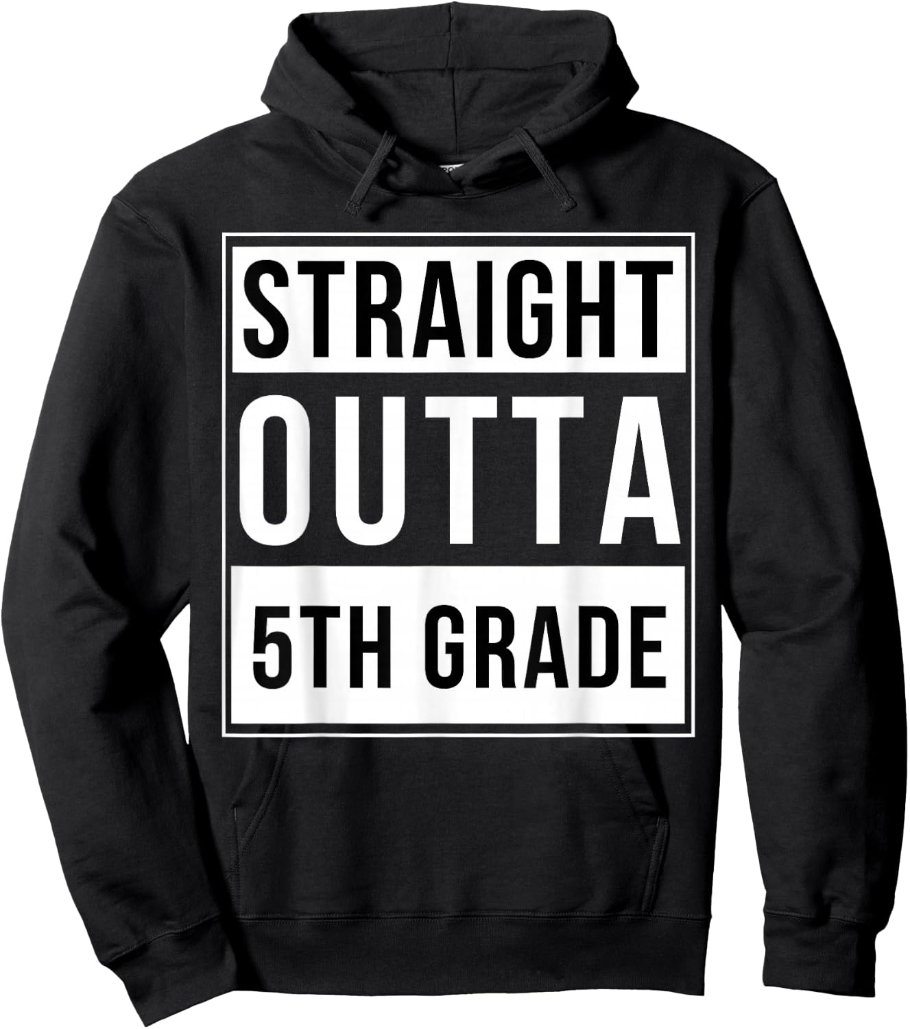 Straight Outta 5th Grade Funny Elementary School Graduation Hoodie - Hoodie | Black