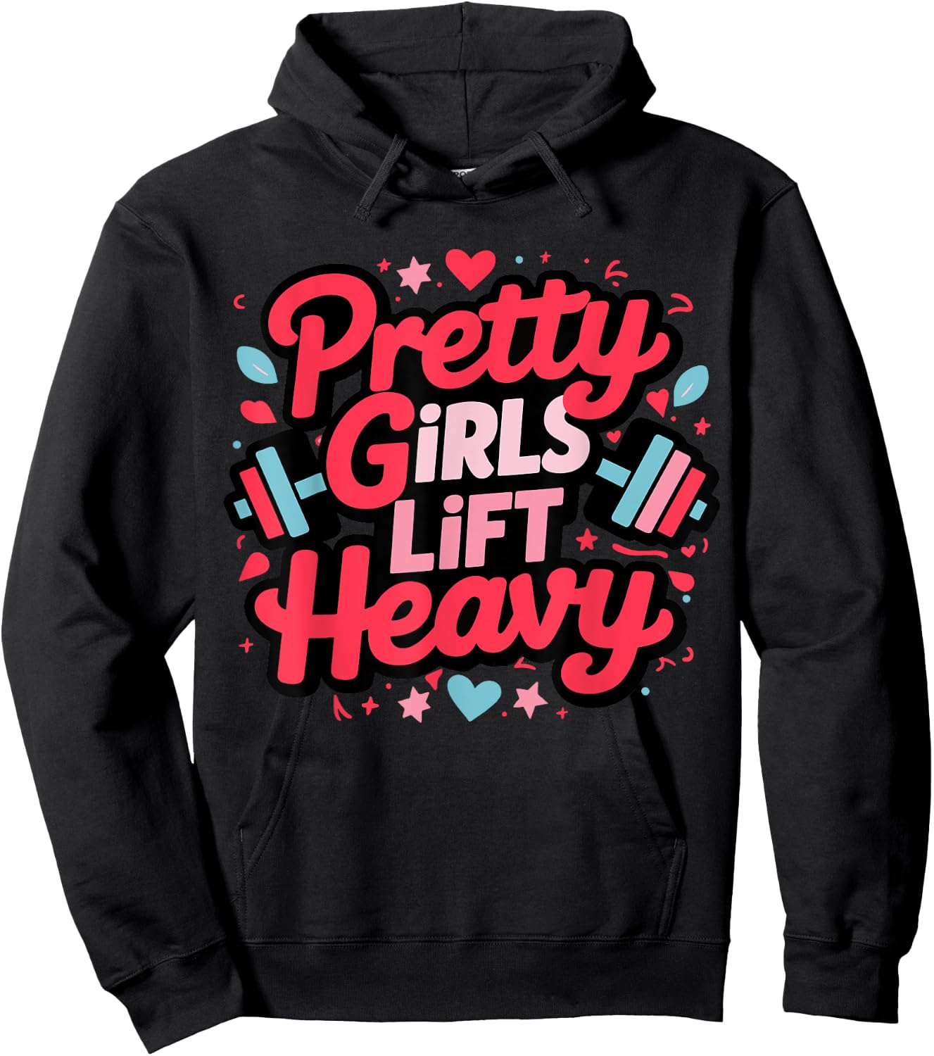 Weightlifting Fitness Gym Powerlifter Girl Pretty Girls Lift Heavy Black Women's Workout , Small Hoodie - Hoodie | Black