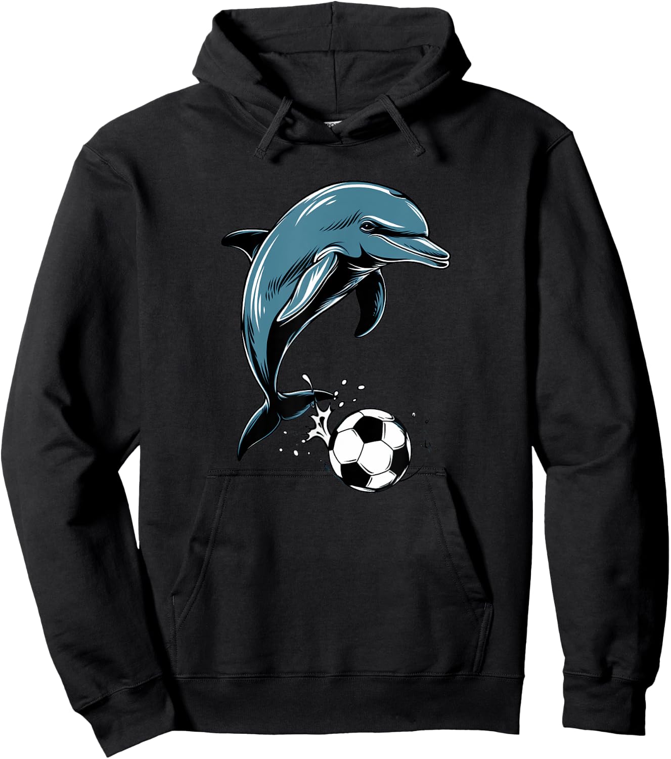 Cute Dolphin Playing Soccer - Cute Orca Playing Soccer Hoodie - Hoodie | Black