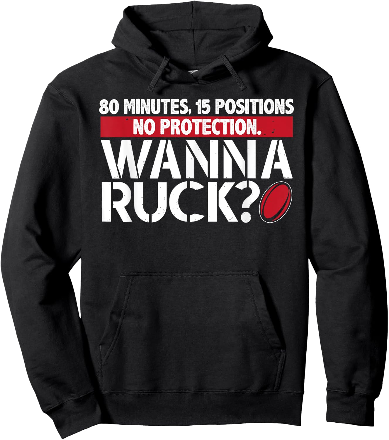 Rugby, Wanna Ruck? Best Funny T Shirt Rugby Player Hoodie - Hoodie | Black