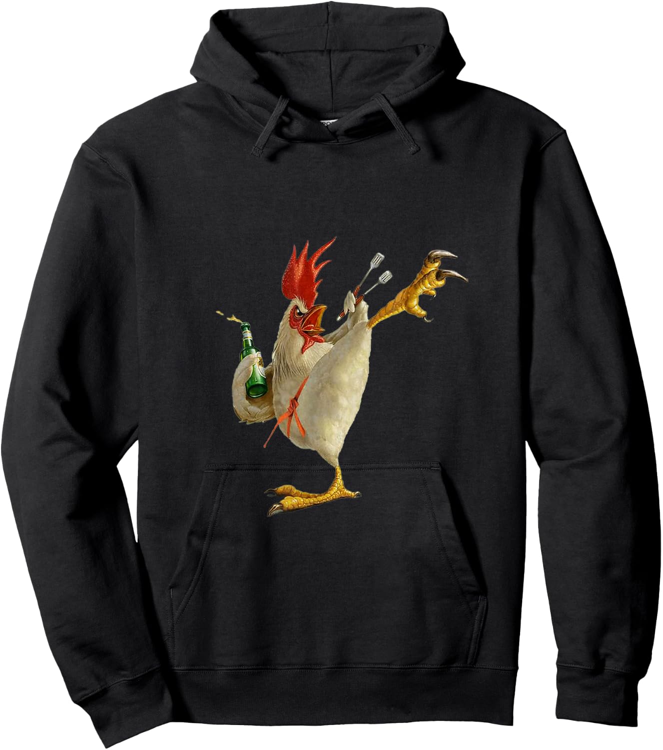 Funny Karate Chicken Action-Packed Humor Design Hoodie - Hoodie | Black