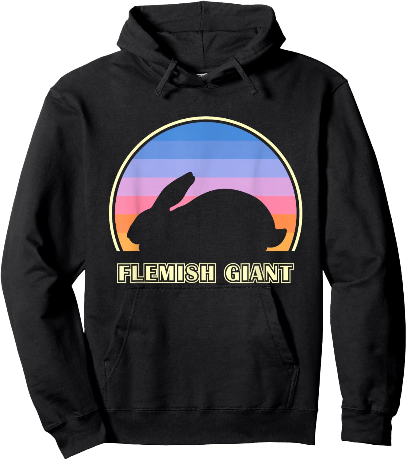 Flemish Giant Vintage Sunset Rabbit Hoodie - Hoodie | Black