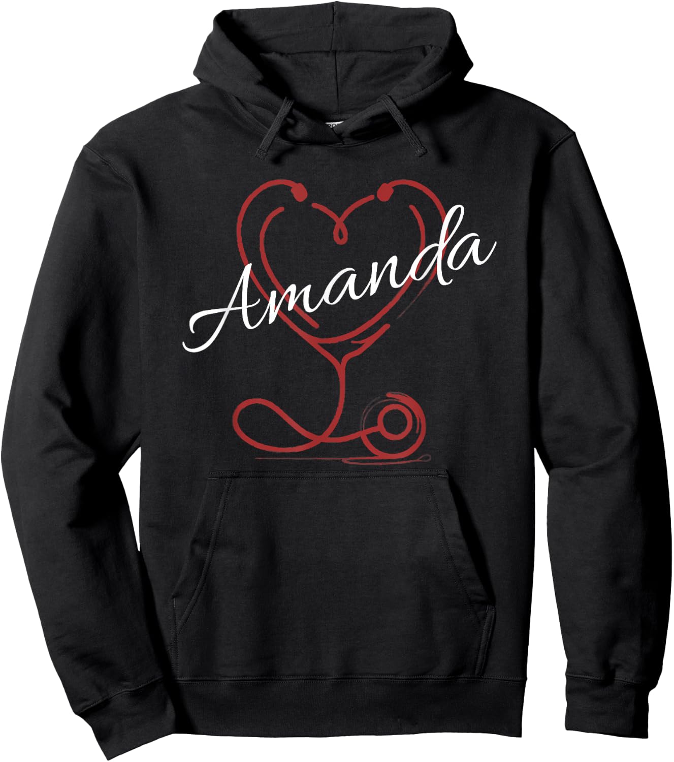 AMANDA Nurse Gift Cute Doctor Designer Personalized Nurse Hoodie - Hoodie | Black