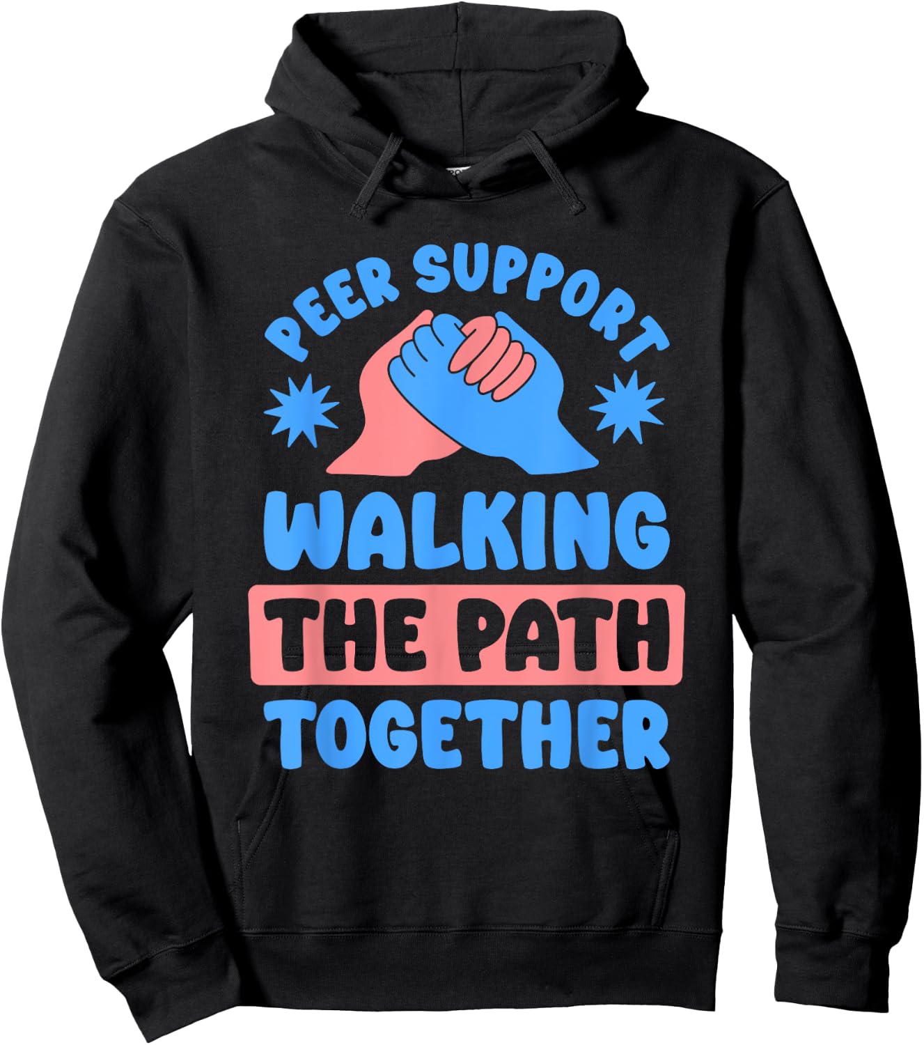 Peer Coach Walking Path Together, Peer Support Specialist Hoodie - Hoodie | Black