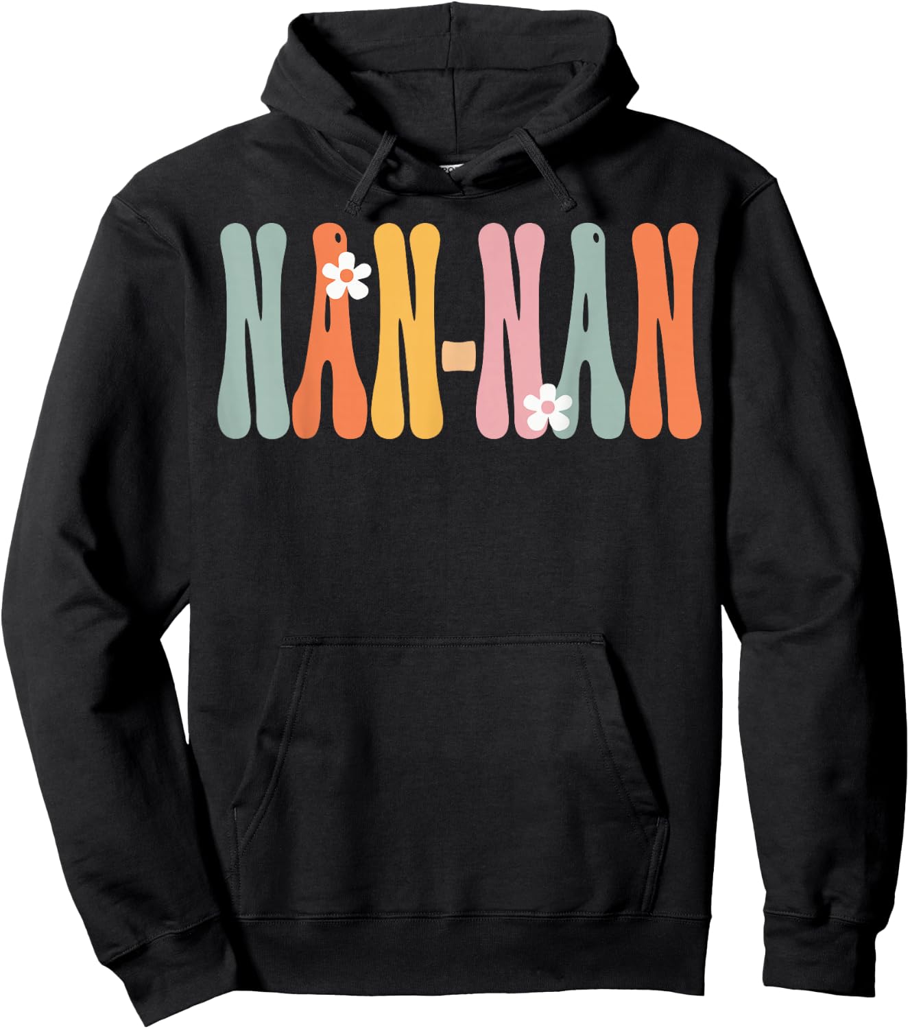 NorthPole Attire NAN-NAN Retro Groovy Mom Cute Mother's Day Funny Grandma Hoodie - Hoodie | Black