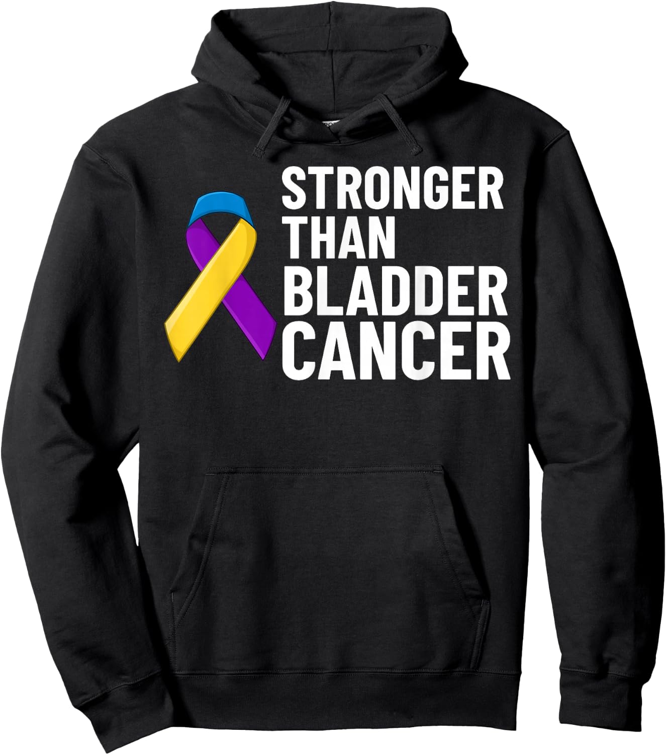 Bladder Cancer Ribbon Awareness Chemo Survivor Hoodie - Hoodie | Black