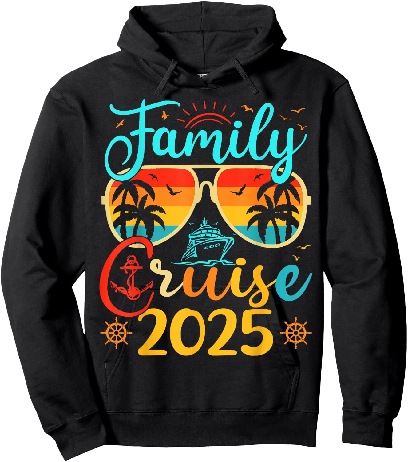 Family Cruise 2025 Summer Vacation Matching Family Cruise Women Kids Hoodie - Hoodie | Black