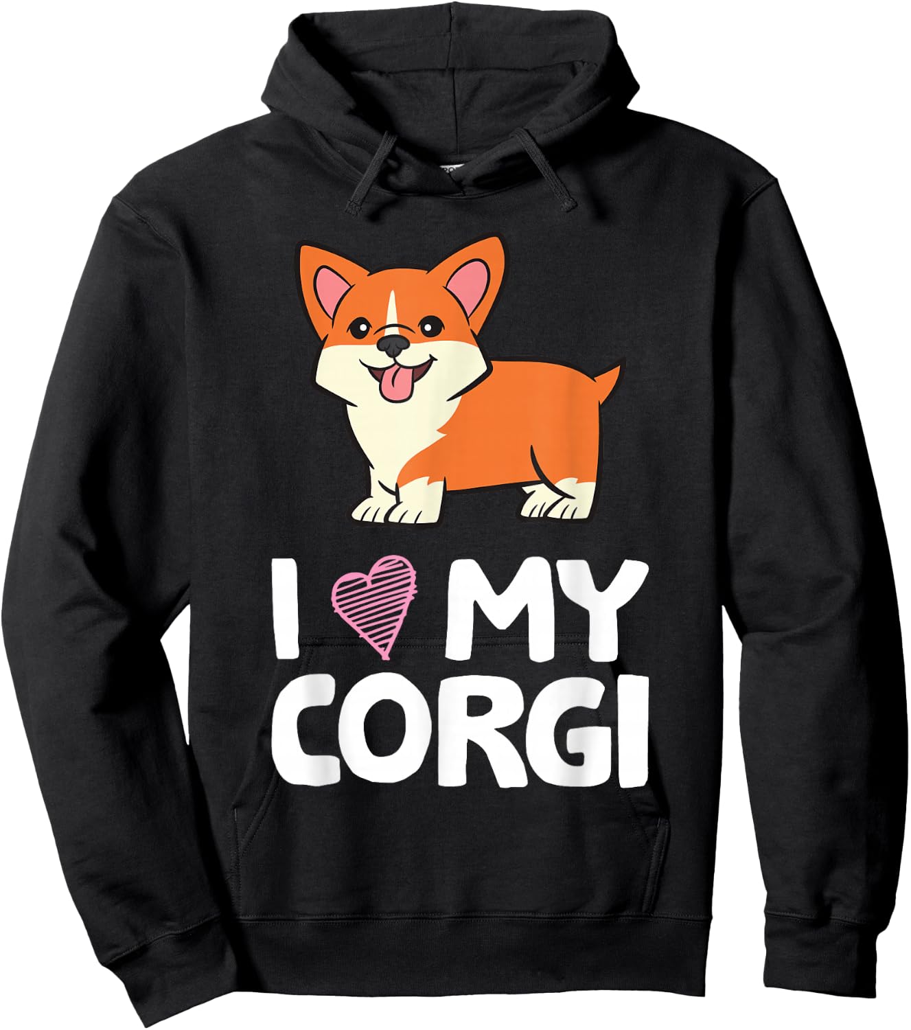 I Love My Corgi Dog Funny Welsh Corgi Owner Hoodie - Hoodie | Black