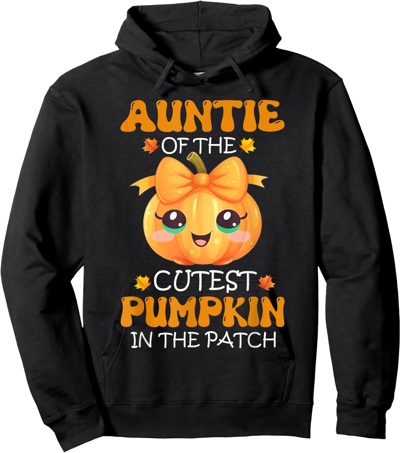 Auntie Of The Cutest Pumpkin In The Patch Halloween Hoodie - Hoodie | Black