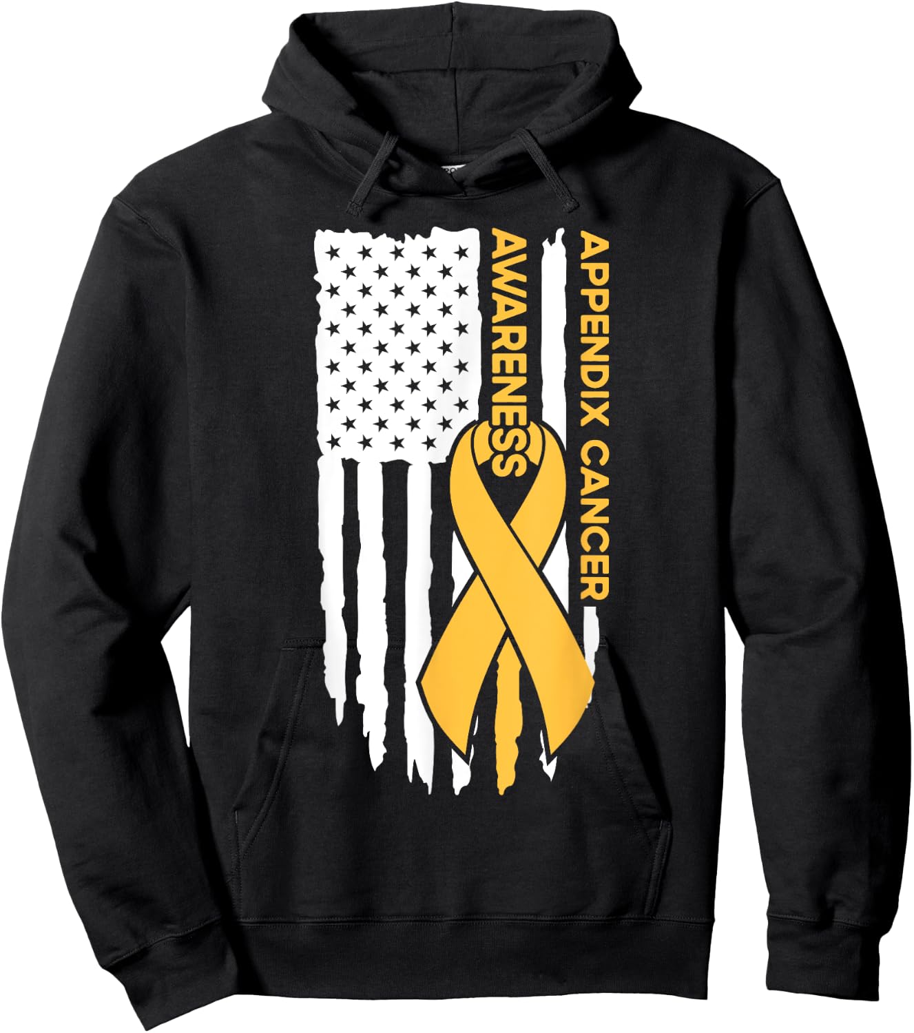 Appendix Cancer Awareness Flag Appendix Cancer Hoodie - Hoodie | Black