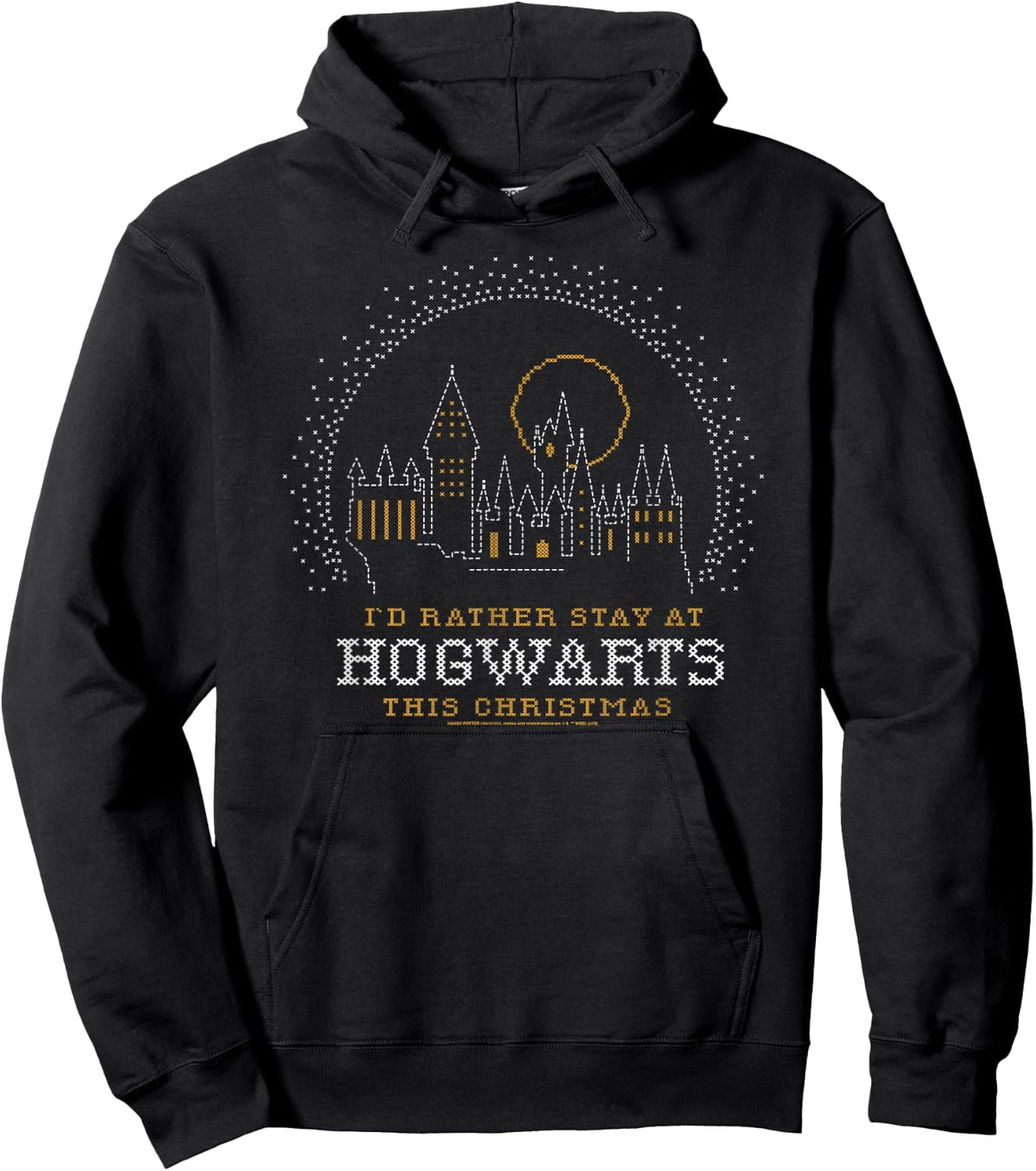 Harry Potter I'd Rather Stay At Hogwarts This Christmas Hoodie - Hoodie | Black