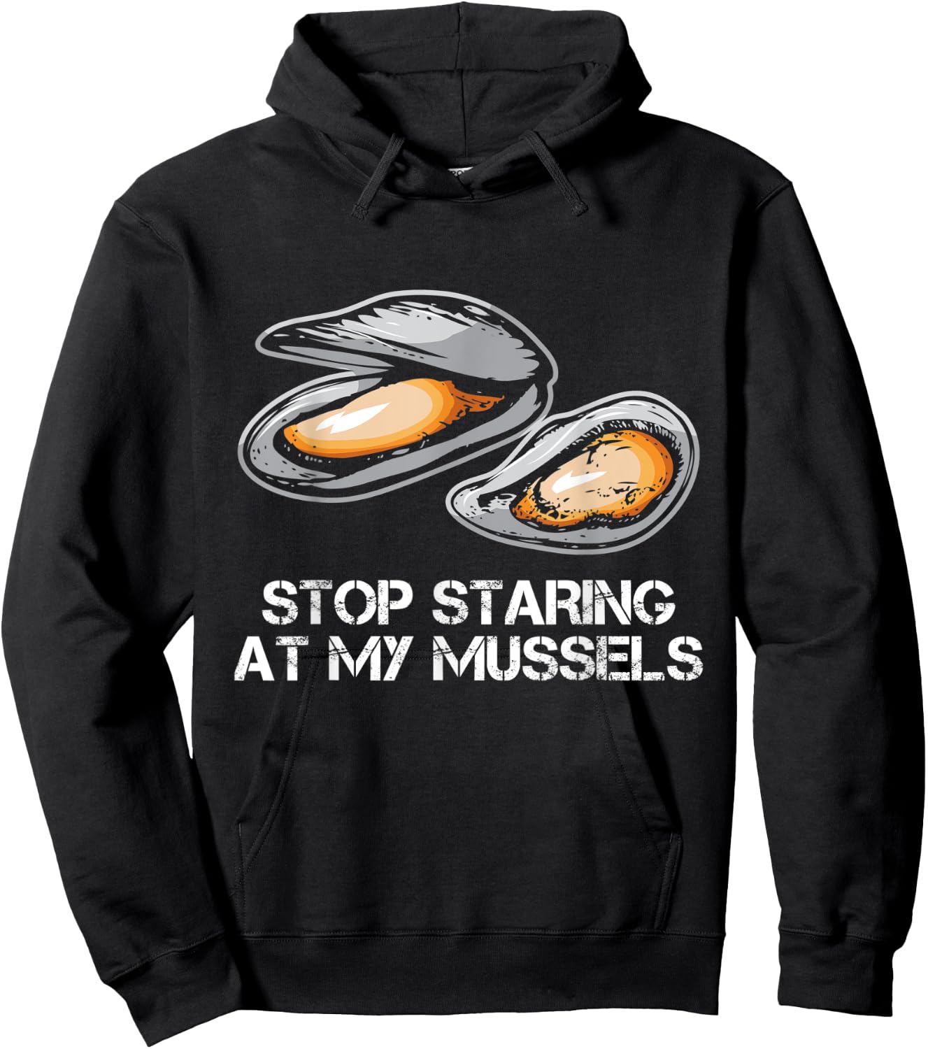 Muscles Funny Mussel Fitness Pun Hoodie - Hoodie | Black