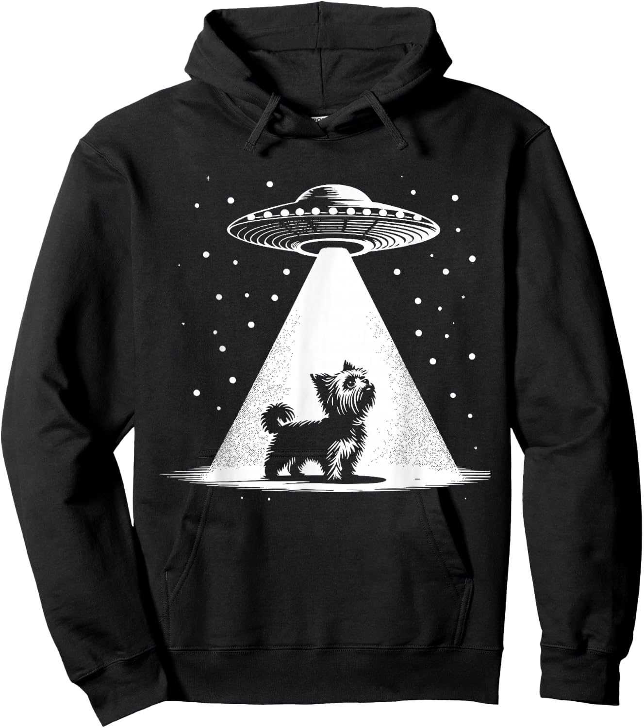 Teacup Yorkie Mom Dad Dog - Funny Alien UFO Men Women Hoodie - Hoodie | Black