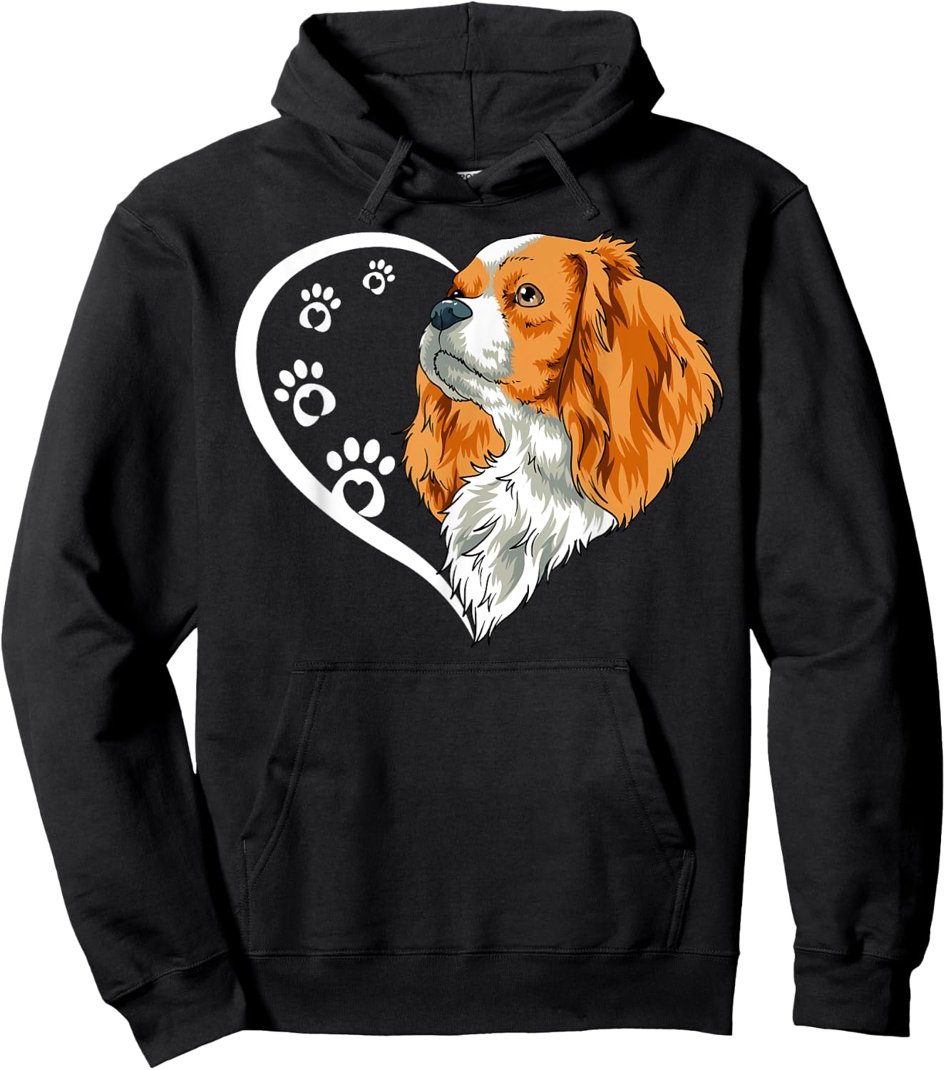 Cavalier King Charles Spaniel Shirts Girls Heart Hoodie - Hoodie | Black