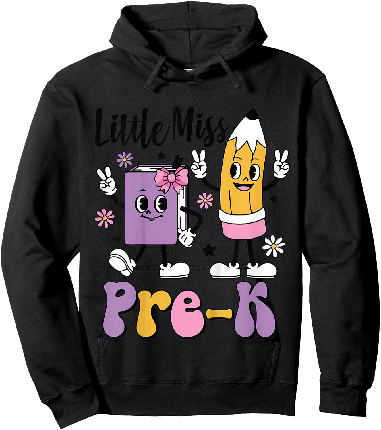 Little Miss Pre-K Kindergarten School toddler Girls Youth Hoodie - Hoodie | Black