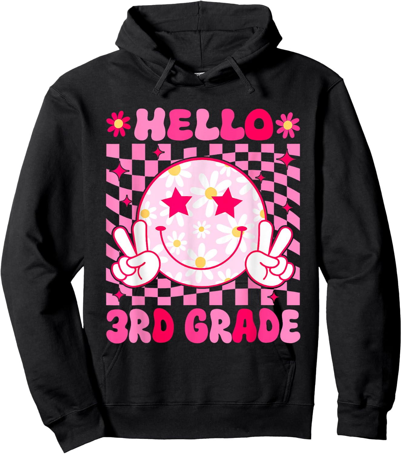 Hello 3rd Grade Back To School First Day Teachers Girls Kids Hoodie - Hoodie | Black