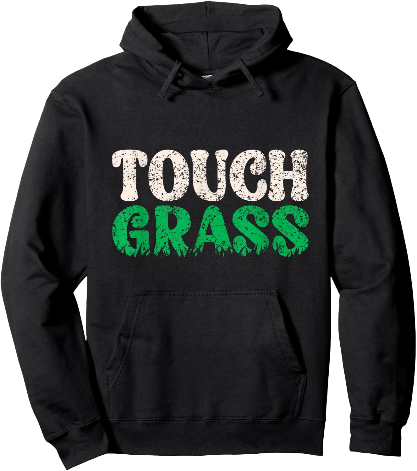Touch Grass Outside Meme Funny Joke Touch Grass Hoodie - Hoodie | Black