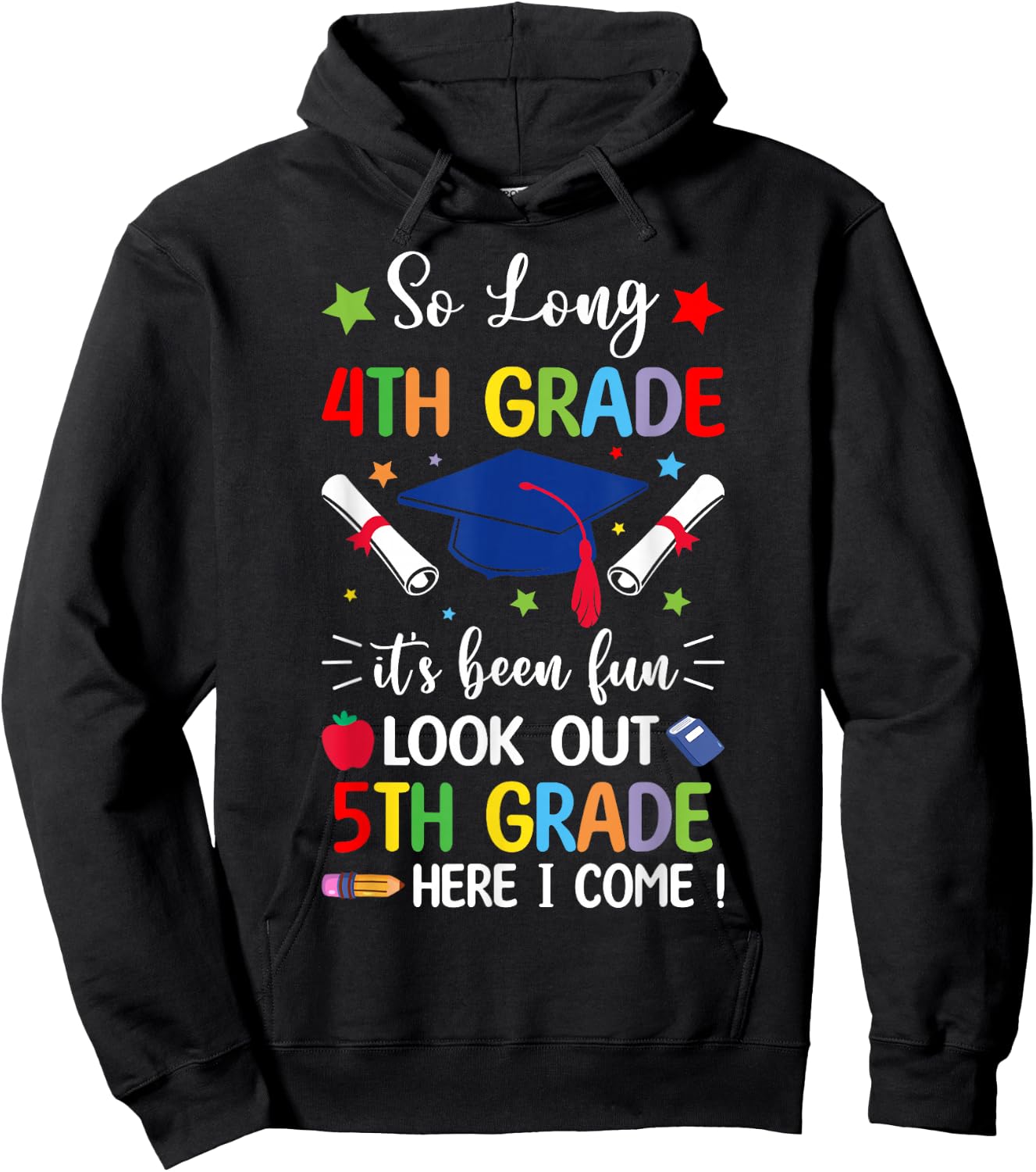So Long 4th Grade Graduation 5th Grade Here I Come 2024 Hoodie - Hoodie | Black