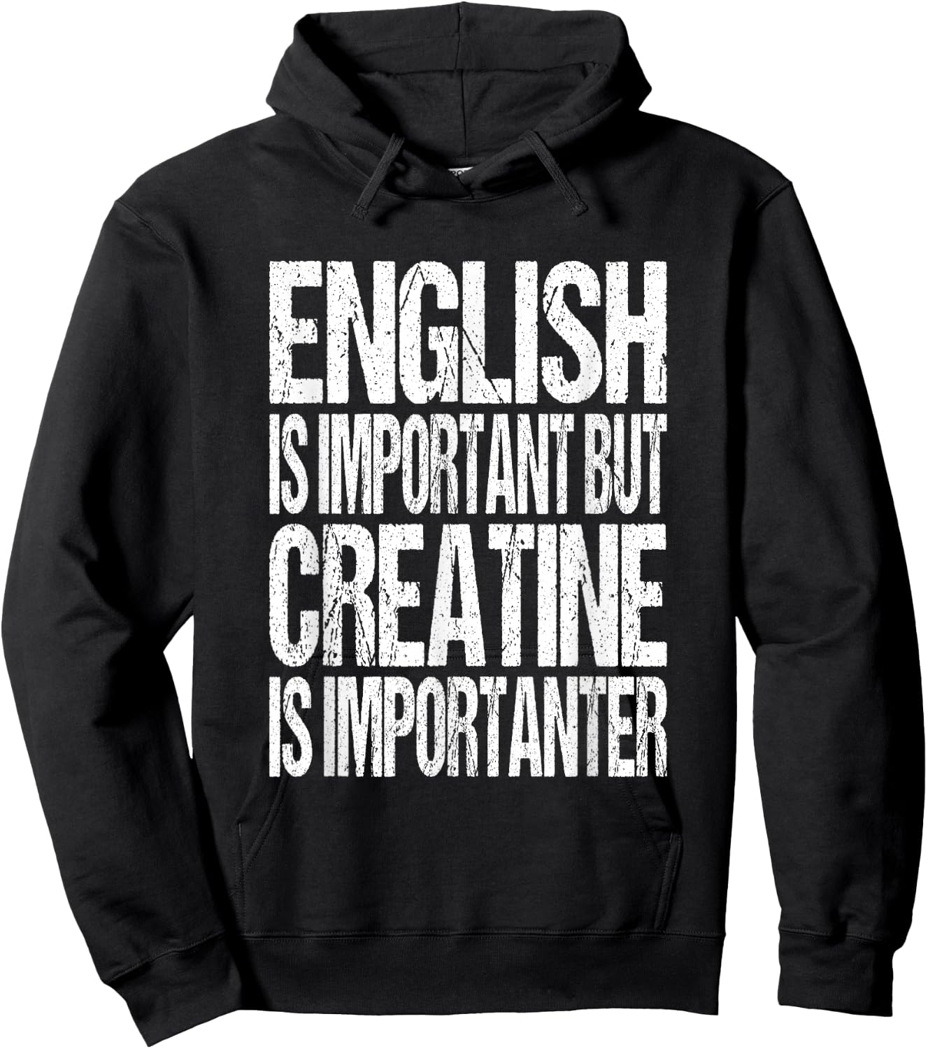 Creatine Monohydrate Joke - Funny Workout Gym Saying Hoodie - Hoodie | Black
