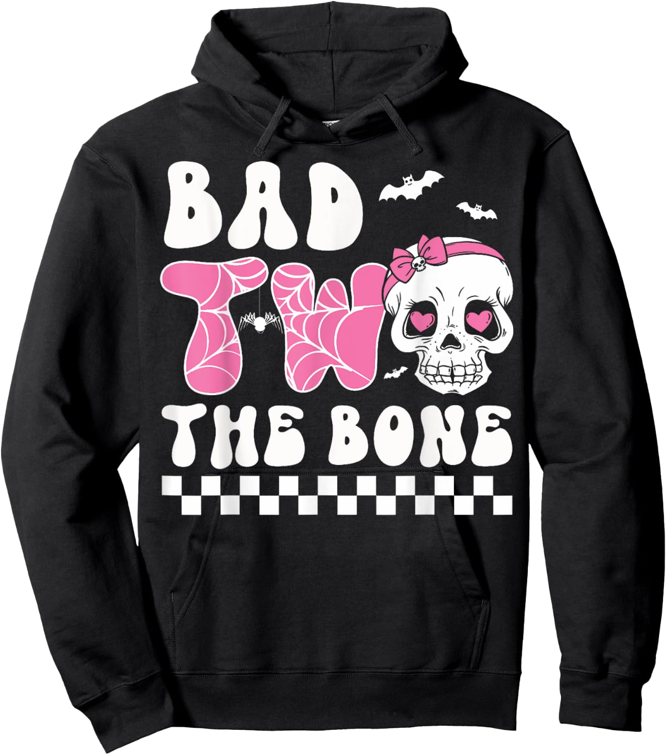 Bad Two The Bone Birthday Toddler Halloween Birthday Outfit Hoodie - Hoodie | Black
