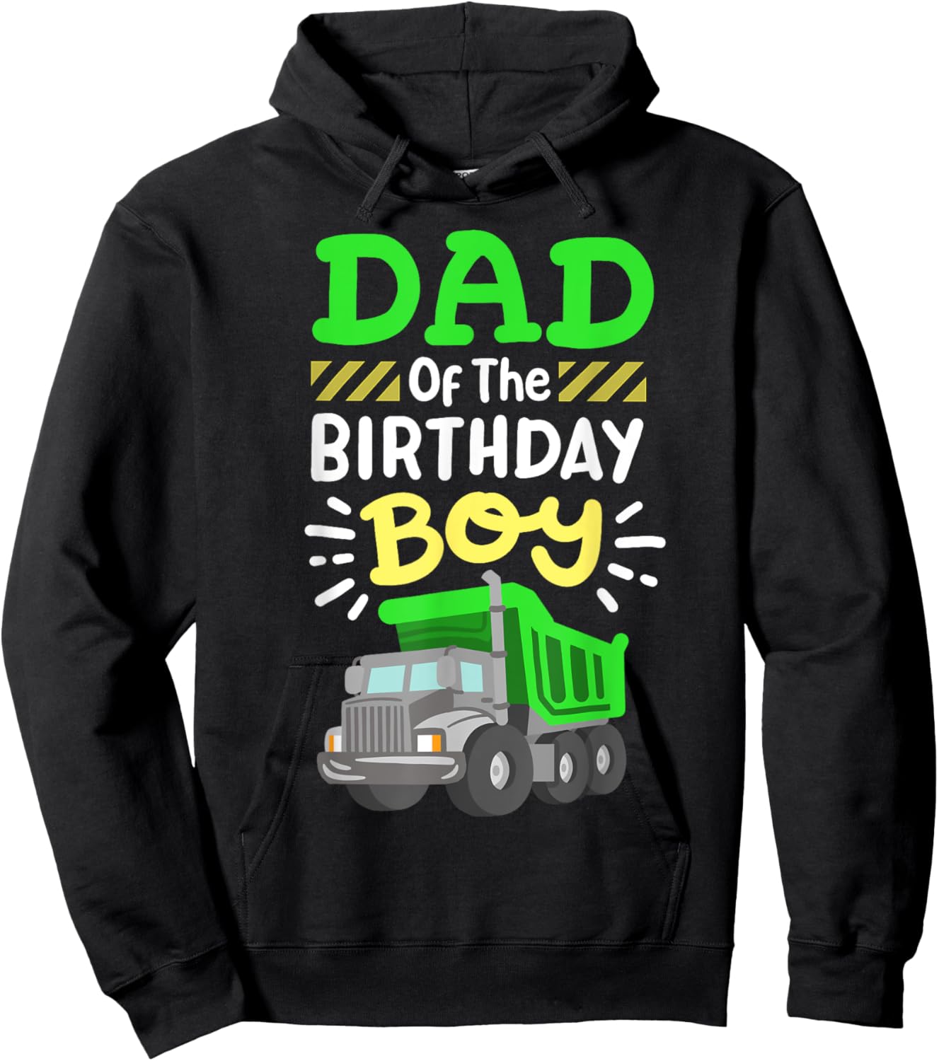 Dad Of The Birthday Boy Garbage Truck Birthday Family Hoodie - Hoodie | Black