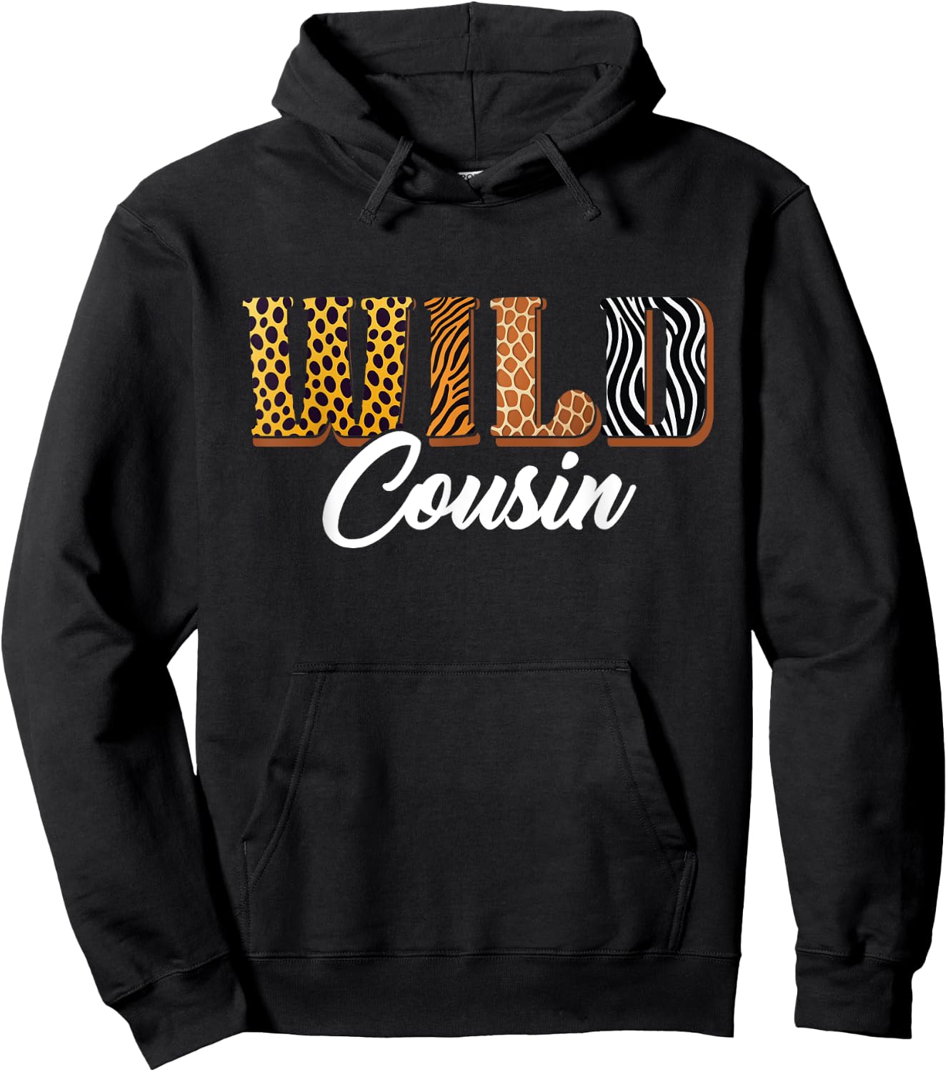 Wild Cousin Zoo Safari Jungle Animal Bday Matching Family Hoodie - Hoodie | Black