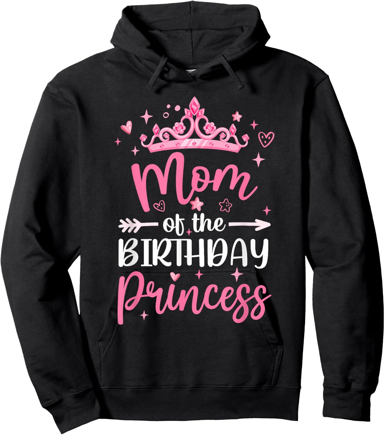 Mom Of The Birthday Princess Birthday Girl Kid Family Hoodie - Hoodie | Black