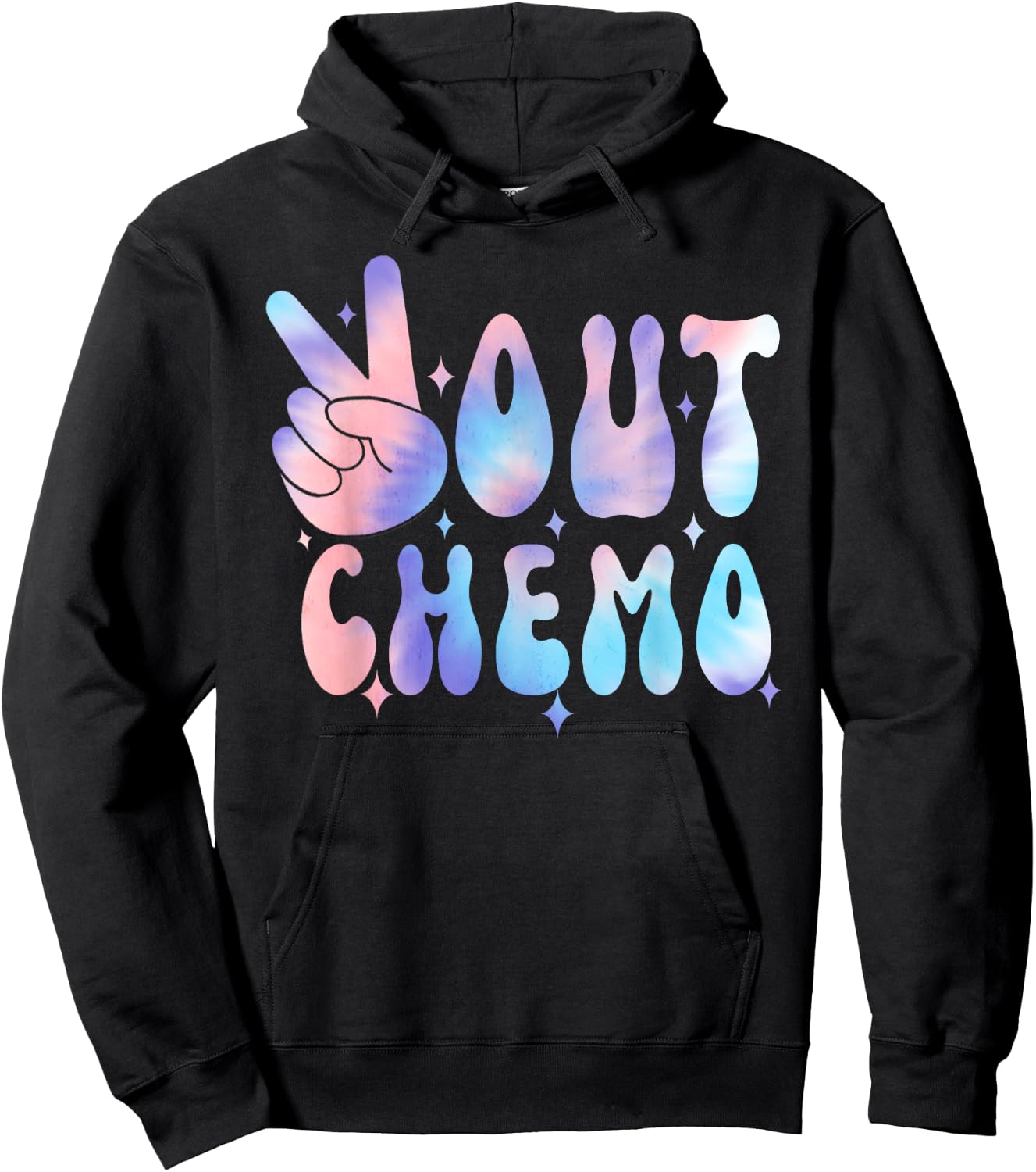 Peace-Out Chemo Last Day Of Chemo End Chemotherapy Cancer , Small, Black Hoodie - Hoodie | Black