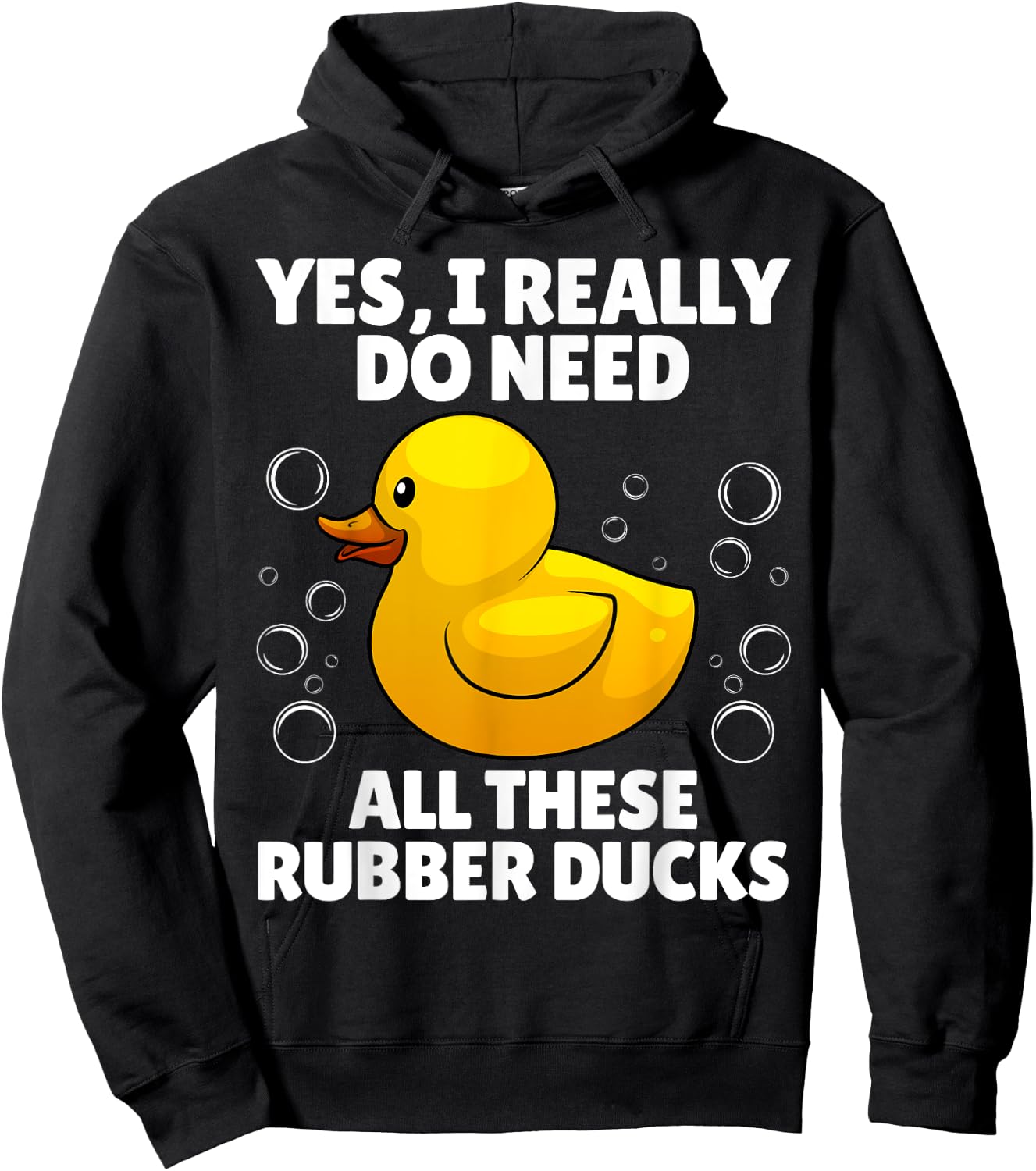 Rubber Duck Art Women Yellow Rubber Ducky Duck Lover Hoodie - Hoodie | Black