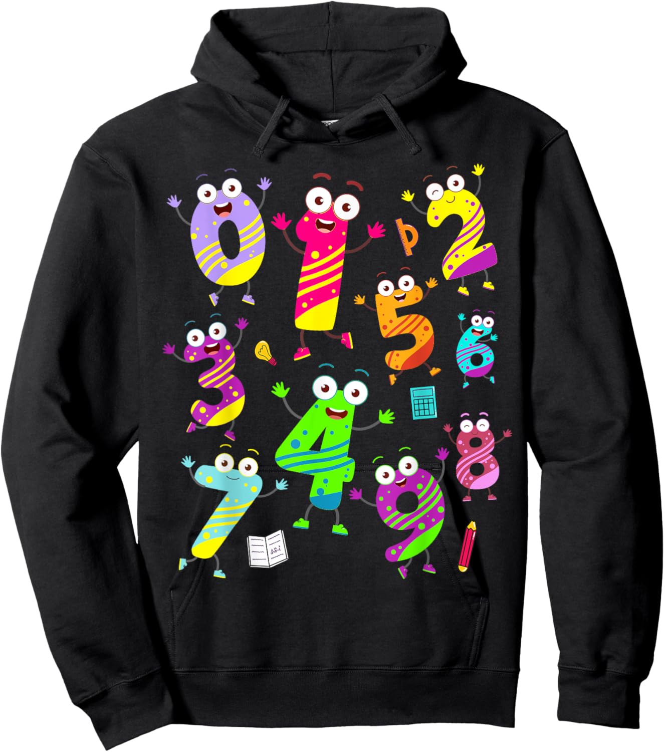Maths Day Costume With Numbers On Idea For Kids Maths Number Hoodie - Hoodie | Black