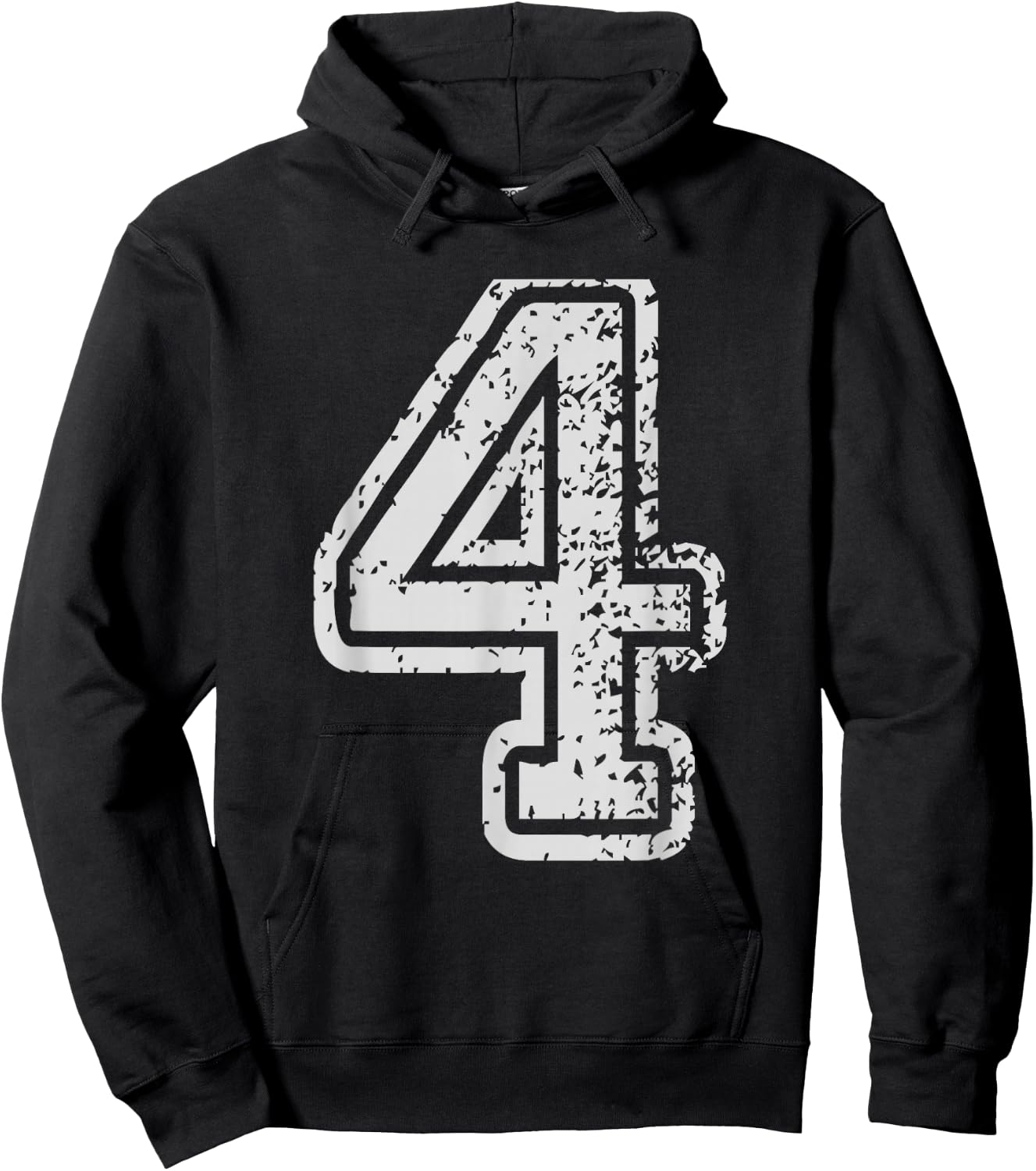 Team Jersey Uniforms Number 4 Four School Sports Birthdays Hoodie - Hoodie | Black