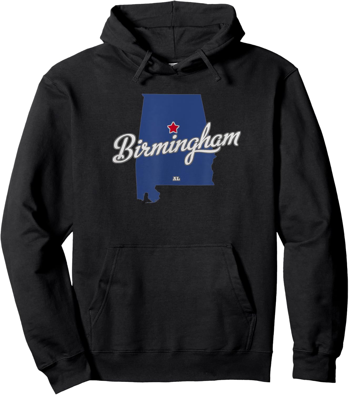 Birmingham Alabama AL Map Hoodie - Hoodie | Black