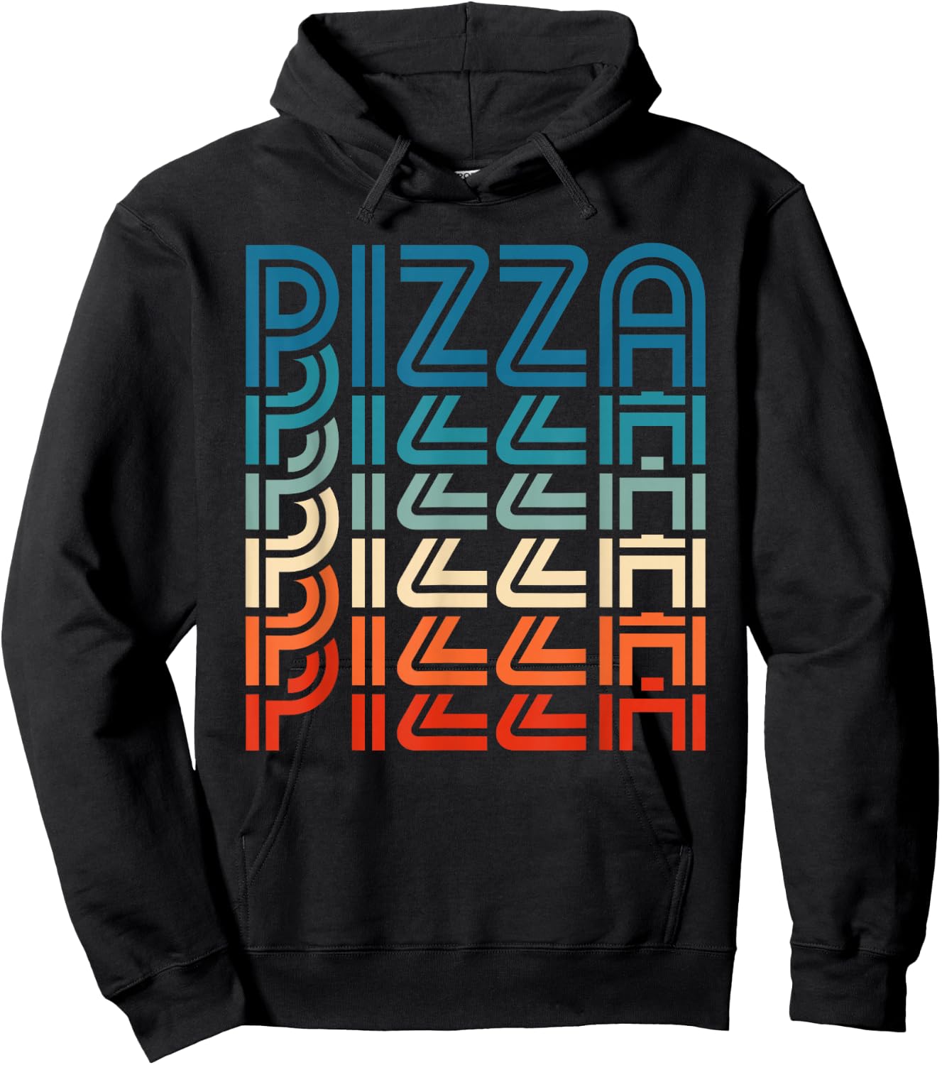 Funny Pizza Retro Vintage Carb Gluten Pizza Lover Hoodie - Hoodie | Black