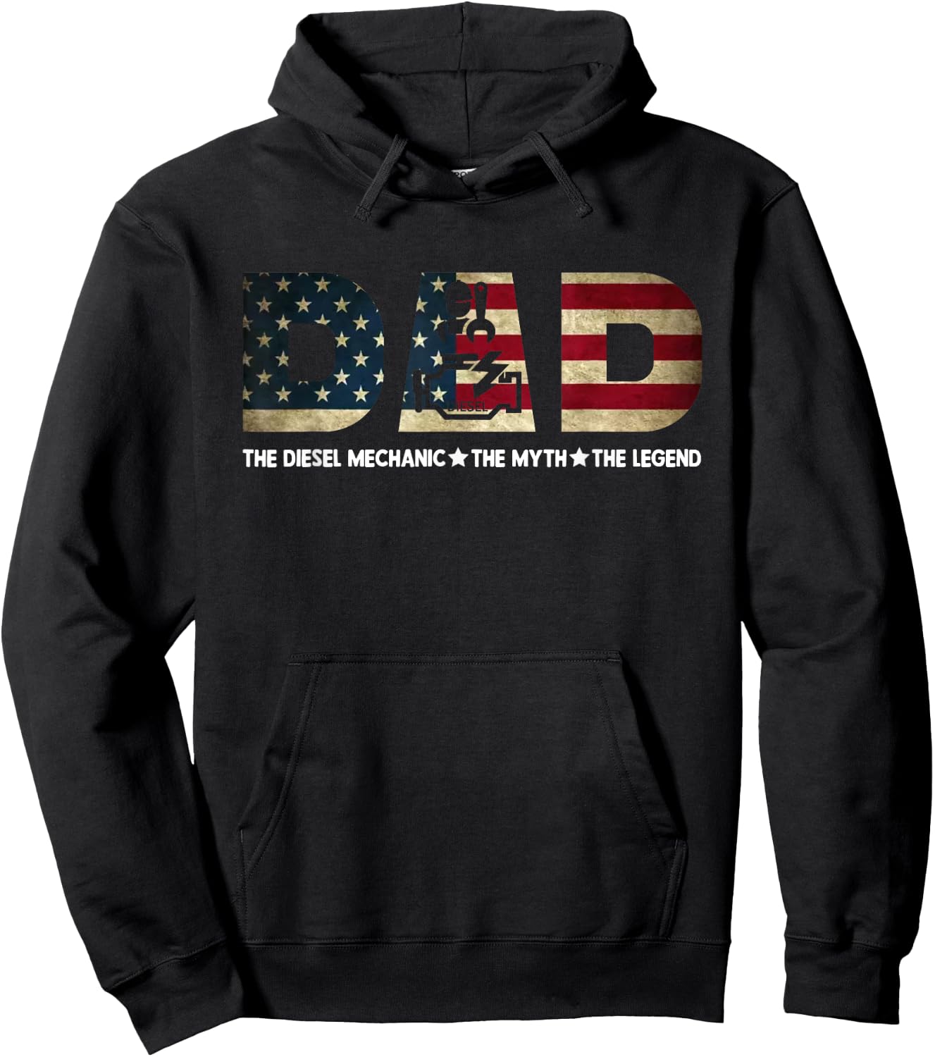 Dad The Diesel Mechanic The Myth The Legend Hoodie - Hoodie | Black