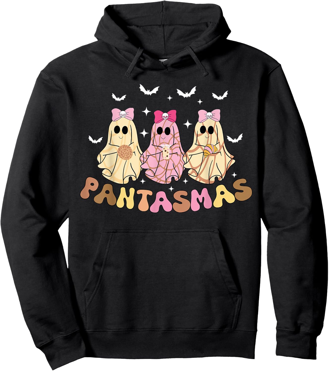 Pantasmas Funny Conchas Mexican Halloween Spooky ghosts Hoodie - Hoodie | Black