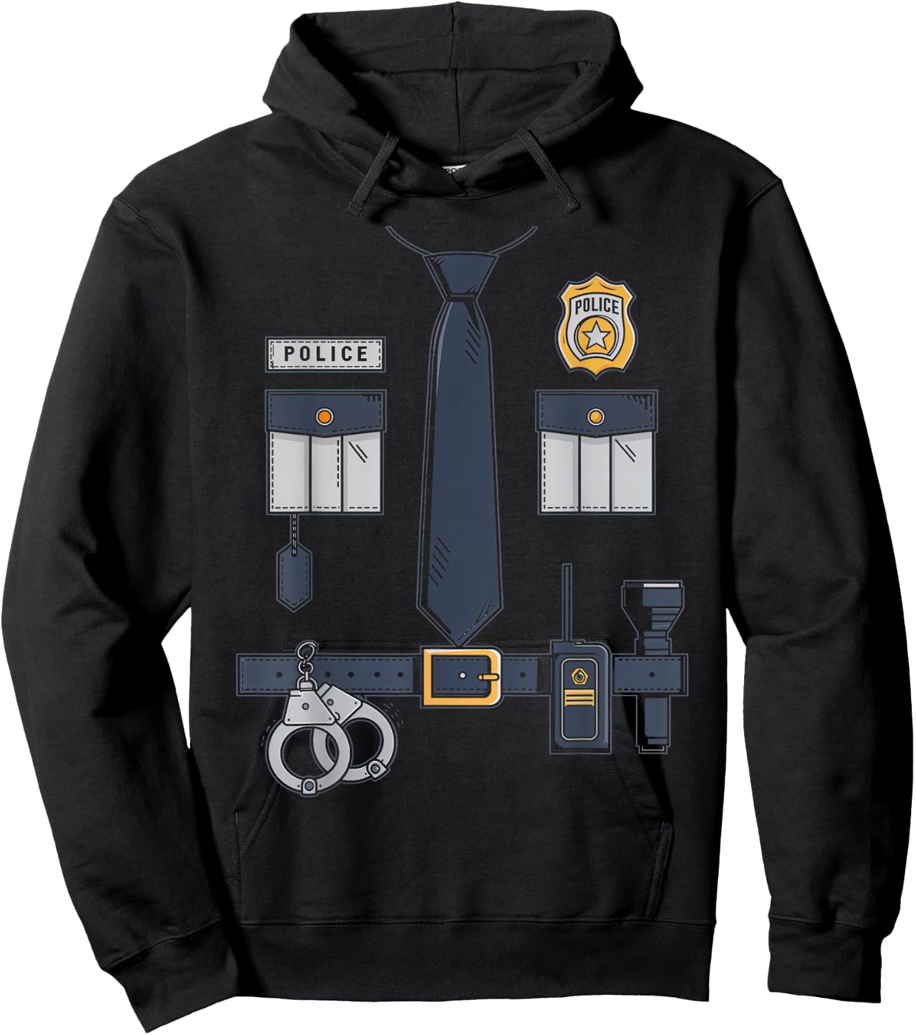 Police Costume Gear Police Officer Law Enforcement Uniform Hoodie - Hoodie | Black