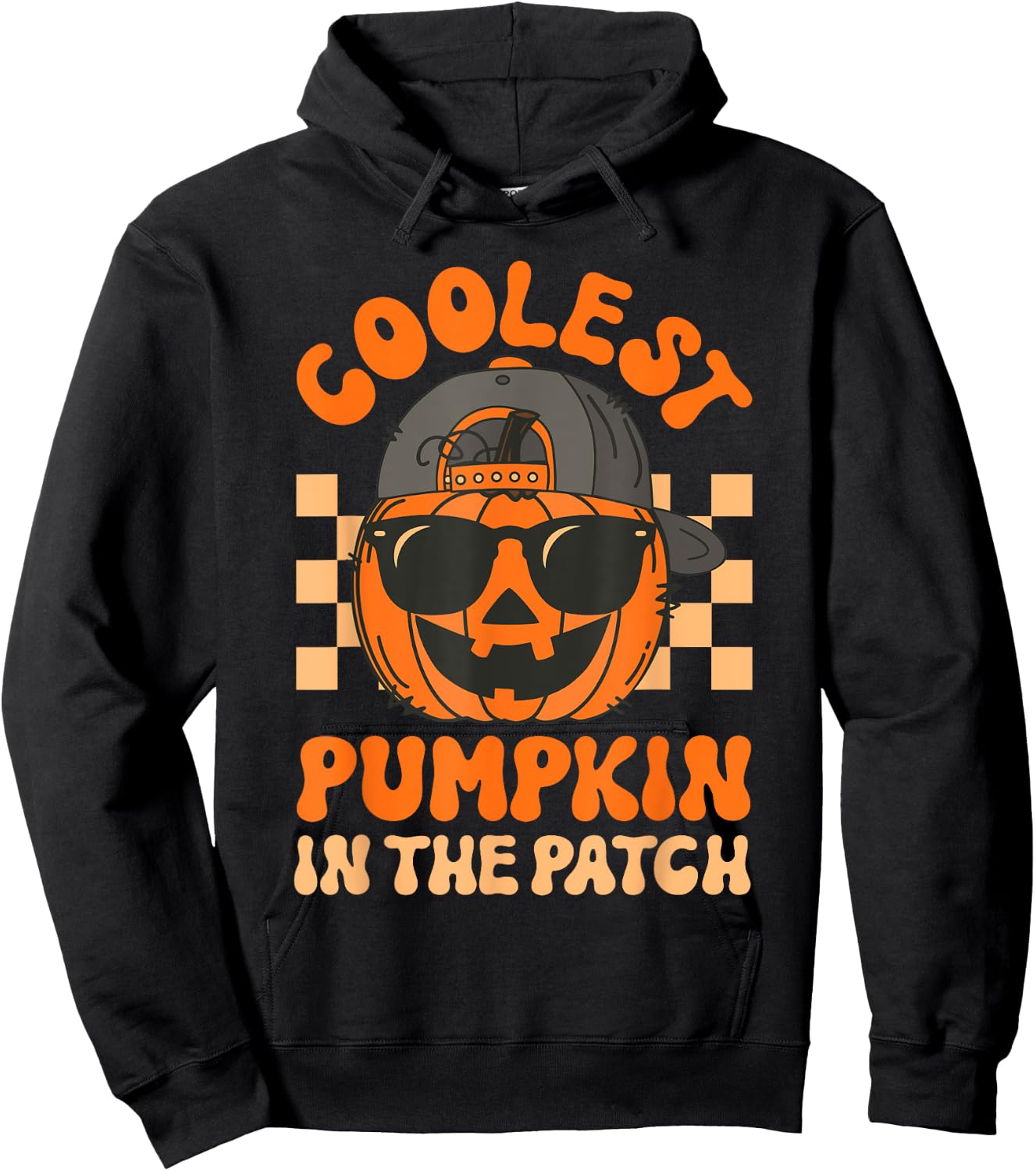 Groovy Coolest Pumpkin In The Patch Halloween For Boys Kids Hoodie - Hoodie | Black