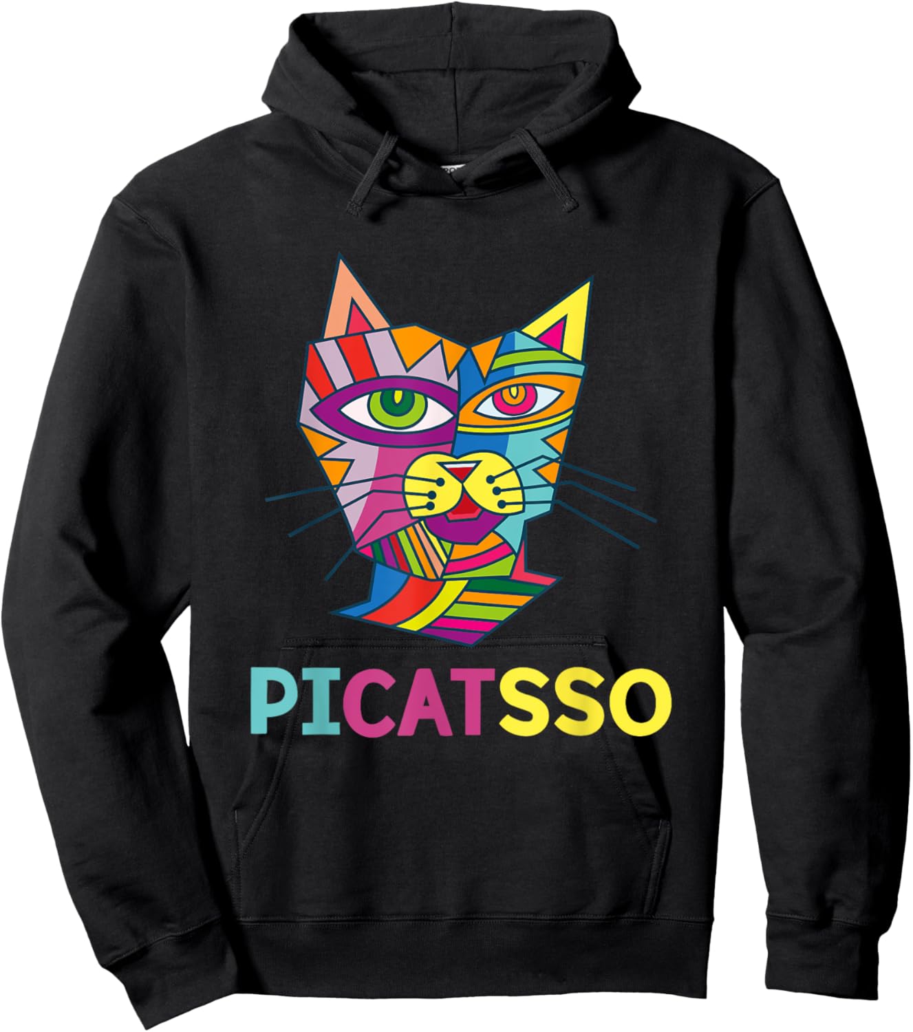 Picatsso Art Kitty | Art Teacher- Students Gift Men Women Kids Hoodie - Hoodie | Black