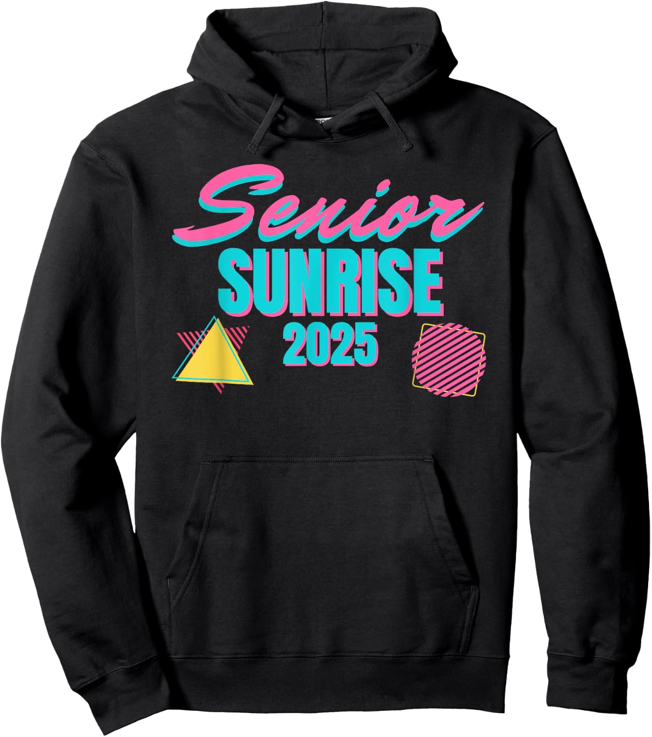 Retro Senior Sunrise 2025 High School 12th Twelfth Grade Hoodie - Hoodie | Black