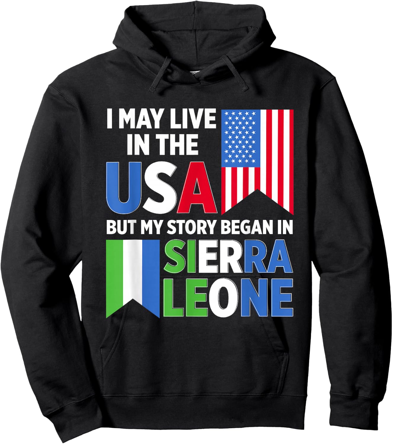 Sierra Leone Flag Hoodie - Hoodie | Black