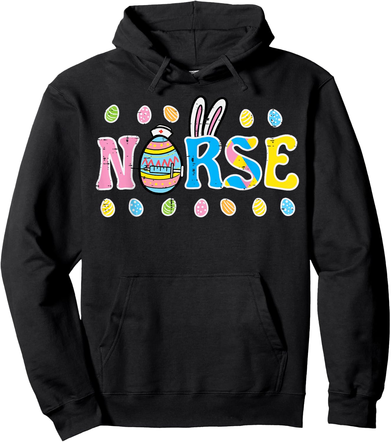 Easter Nurse Eggs ER Icu RN Cna Nursing Scrub Top Women Men Hoodie - Hoodie | Black