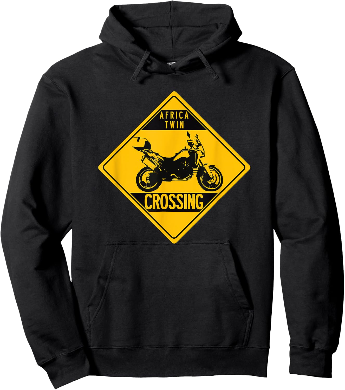 Enduro Motorcycle Designs Africa Twin Enduro - -Adults, Black, Small, Short Sleeve Hoodie - Hoodie | Black