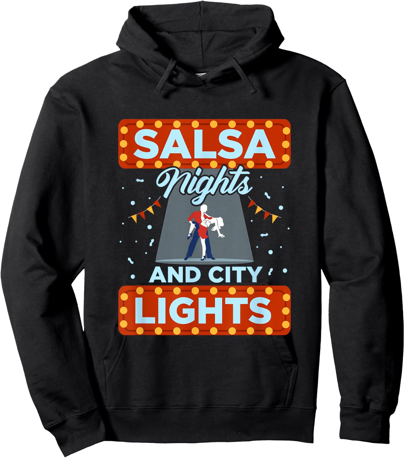 Salsa Nights And City Lights Latin Music Salsa Dance Hoodie - Hoodie | Black