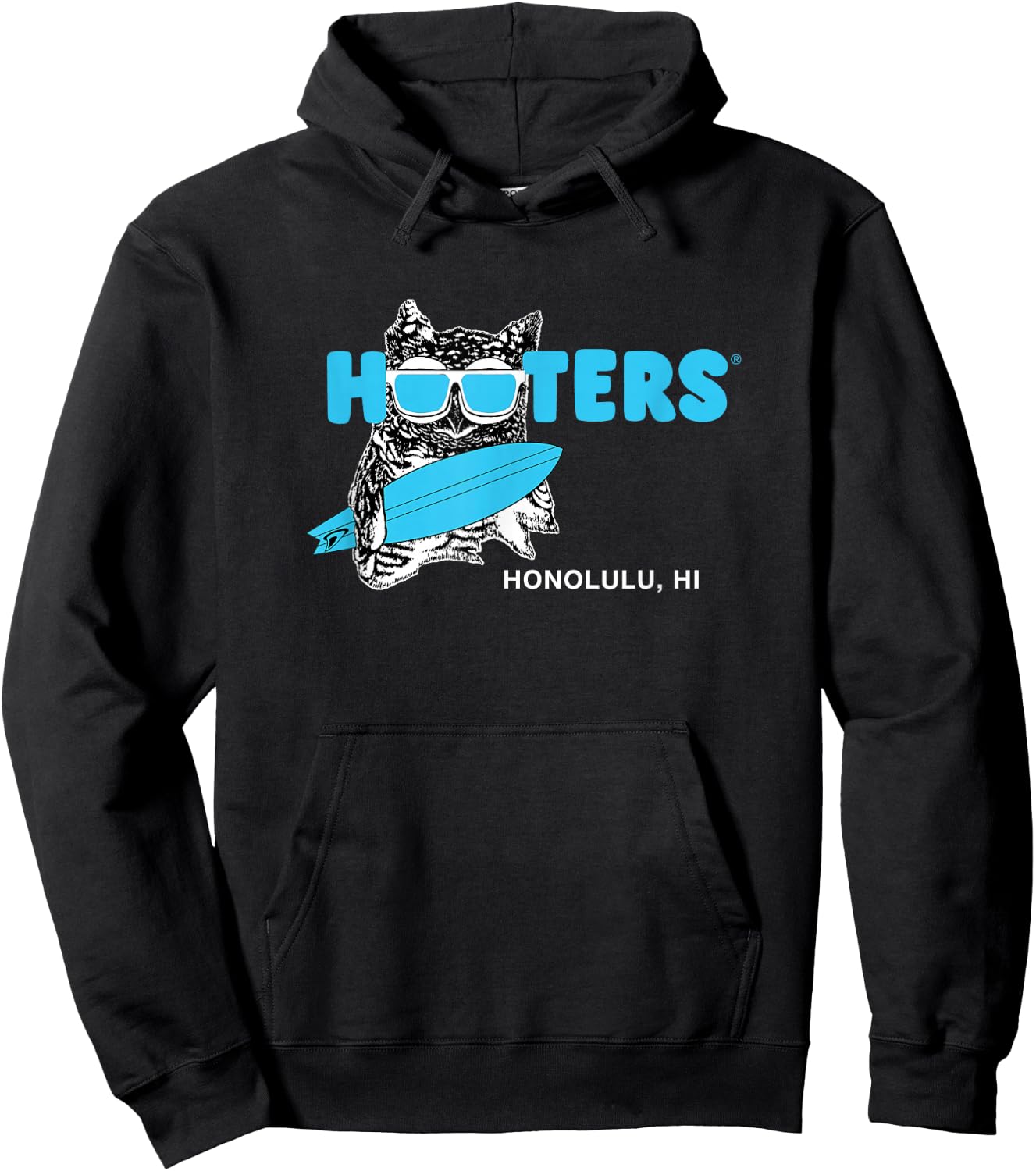 Hooters Honolulu Hawaii Surfing Hootie The Owl Restaurant Hoodie - Hoodie | Black