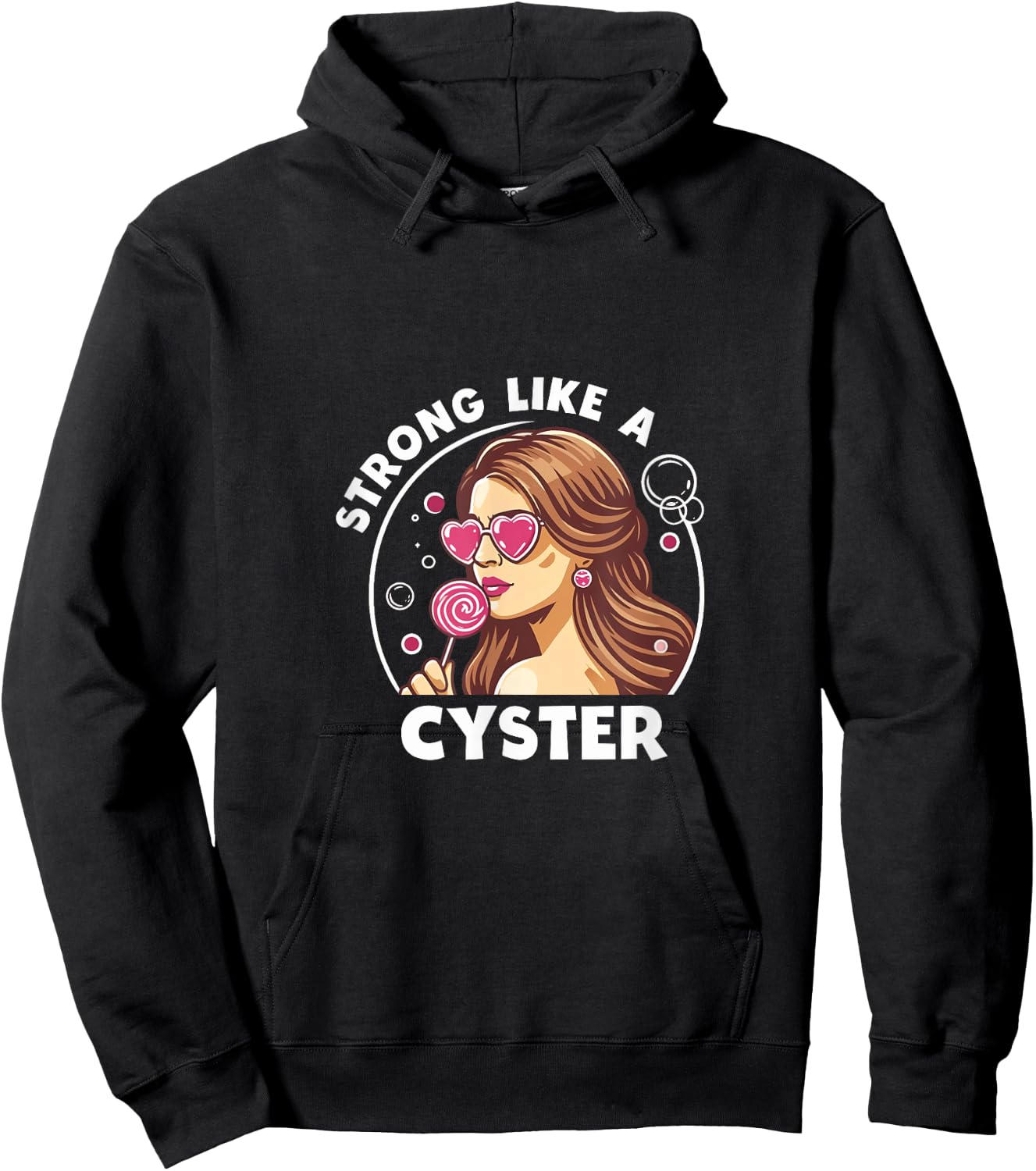 Strong Like A Cyster PCOS Awareness Women's Health Support Hoodie - Hoodie | Black