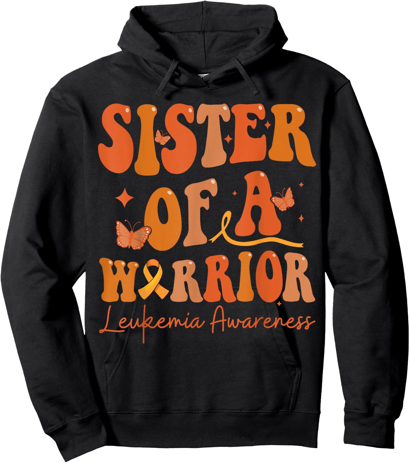 Sister Of A Warrior Leukemia Awareness Family Matching Hoodie - Hoodie | Black