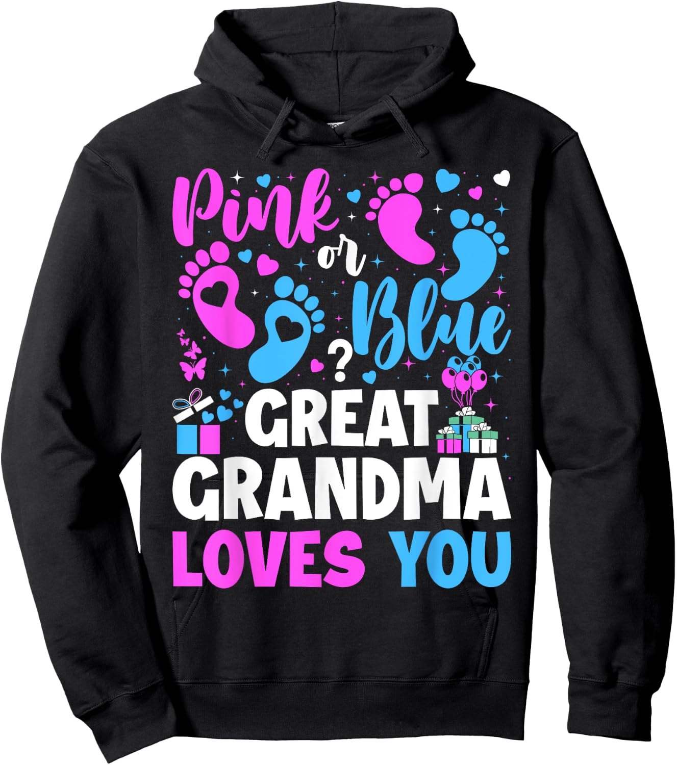 Gender Reveal Great Grandma Hoodie - Hoodie | Black
